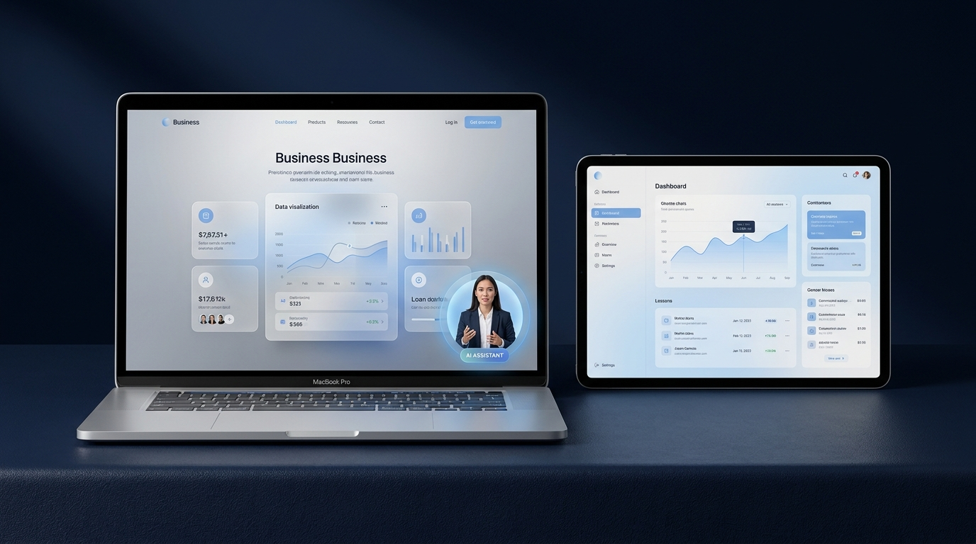 TalkingWebsites.ai on MacBook and iPad